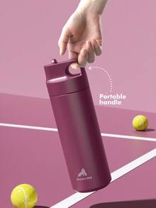 18oz Stainless Steel Insulated Water Bottle, Leakproof Portable Travel Mug with Straw for Hot and Cold Beverages for School, Gym, Office, and Outdoor Multiple Occasions - 紫色 - 查看 6