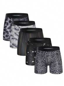 6 calzoncillos bóxer de longitud media para hombre, ropa interior masculina, cómodos, calzoncillos tipo bóxer, divertidos y bonitos, de tiro medio. - Color mixto - Ver 3