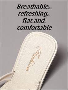 女士平底凉鞋，时尚新款秋季鞋履，白色珍珠凉鞋，简约百搭方头白色凉鞋，软底露趾女士凉鞋，夏季休闲女士拖鞋，户外沙滩女士凉鞋，夏季促销优雅女士鞋履，旅行度假女鞋，女士拖鞋，女士凉鞋，女士鞋（鞋码偏小两码） - 白色 - 查看 7