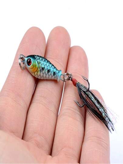 1 mồi câu cá mini bằng kim loại, 3.2cm/5g, phụ kiện câu cá nước ngọt, thích hợp cho cá rô phi và cá vược.