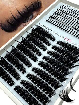 Perfect Combination ! 262 Fans Wispy Eyelash D Curly Large Capacity False Eyelashes Divided Into Height, Left+Right For Paired Single Cluste Match Mixture Of Spike Lashes ,Natural Segmentation. Clustered Eyelashes. Fluffy. Thick. Soft. Lightweight False Eyelash Set, Comfortable To Wear. Enlarging Eyes, Lifting Eye Tails, DIY Eyelash Extension, Eyelash Extension. Daily Life&Weddings&Dates&Parties&Music Festivals&Halloween Uselash Clusters,Eyelash Clusters,Individual Eyelashes,Lashes,Fake Lashes