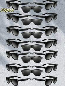 1副/10副/12副/15副/20副/40副/50副 复古经典方形时尚眼镜，黑色复古风格成人派对礼品、节日配饰、日常佩戴、四季皆宜 - 多色 - 查看 5