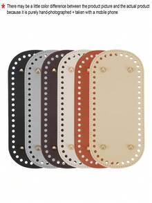 4pcs 8.66x3.93 Inch Crochet Bag Base, 4 Colors Diy Woven Bag Bag Bottom Handmade Bag Base Accessories Leather Bag Bottom Oval Bag Bottom Pad Knitted Crochet Base Wallet Bottom With Hole For Handbag Purse Tote Bag Shoulder Crossbody Bag