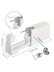 2PCS-9PCS Piercing Kit-Disposable Ear Piercing Gun Home Use Ear Piercing Tool +5pcs Silver/Golden Color Cubic Zirconia Fake Diamond CZ Flat Back Stud - Multicolor - View 2