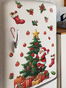 1 قطعة صندوق هدايا حلوى سانتا كلوز شجرة عيد الميلاد ملصق ديكور الثلاجة والجدران - لاصق ذاتي من مادة البي في سي، ديكور عيد الميلاد المعاصر للغرفة المعيشة والنوم - ملصق حفلة عيد الميلاد المثالي، ديكور المنزل في عيد الميلاد | تصميم عيد الميلاد المعاصر | مادة البي في سي، ديكورات عيد الميلاد المنزلية ديكورات عيد الميلاد ملصقات ملصقات الحائط ديكور الغرفة ديكور الحائط - متعدد الألوان - مشاهدة 3
