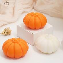 1入組南瓜形蠟燭白橙色蘋果香氛適合萬聖節、感恩節、聖誕禮物、派對、家居裝飾 - 彩色 - 查看 4