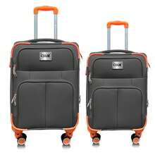 Set Of 2 Travel Suitcases, 20 And 18 Inches, With Rigid Wheels And A Lock. - 灰色 - 查看 1