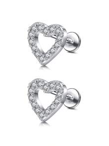 Threadless Flat Back Earring Stud Hypoallergenic Stainless Steel Push Pin Flower Cartilage Earring Helix Tragus Conch Nose Piercing Jewelry For Women - Multicolor - View 25