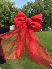 红色大蝴蝶结圣诞派对装饰，巨型圣诞蝴蝶结派对背景装饰，大型欧根纱巨型蝴蝶结悬挂装饰，适用于圣诞节、婚礼派对、家居装饰、圣诞装饰、房间装饰、冬季圣诞装饰、家居圣诞礼物、圣诞装饰