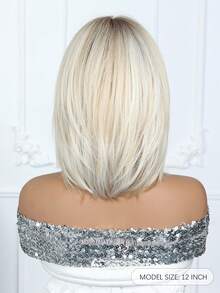 12英寸渐变金色卷发短款波浪假发，优雅女士假发，耐热合成假发，适合角色扮演、节日和日常时尚造型，是万圣节和圣诞节的理想礼物。 - 漸變金色 - 查看 10