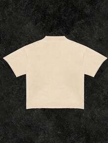 VHUTHK (220 Pure Cotton T-Shirt)  SEE NO   Printed Casual Pure Cotton Print For Men's Summer Round Neck Short Sleeved Shirt - Beige - View 2