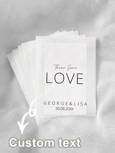 Customized Personalized Tissue Paper Bags (1/20/50/100 Pieces Per Pack, Tissues Not Included), Customizable Text, Suitable For Wedding Decorations, Tissues Not Included, Wedding Guest Tissues, Wedding Decorations With Printed Letters, For Wiping Tears, Wedding Table Decorations, Bachelor/Bachelorette Party Favors, Colorful, Cute, Charming, Fun, Kawaii, Y2K, Fashionable, Unisex, Casual, Customizable, Personalized, Unique, Customized, For Boyfriends, Girlfriends, Family, Friends, Costume Accessories, Halloween Special, For Boyfriends, Girlfriends, Family, Friends.