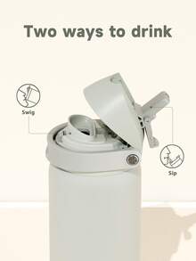 Meoky 32oz Vacuum Insulated Water Bottle with 2-in-1 Straw and Spout Lid, Insulated Cup, Keep Cold 24H, Leak-Proof, Fits in Car Cup Holder, Stainless Steel Tumbler for Sports, Travel, and School - 白色 - 查看 4
