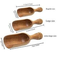 厨房与餐厅用品、厨房用具及小工具、量具、量勺、平铲、红木量勺、咖啡豆量勺、红木勺、木罐勺、木浴盐勺、茶匙、洗衣粉勺、奶粉勺、木糖勺、蜂蜜勺多件套，送给妻子或母亲的礼物。有1件套/2件套/3件套/4件套/5件套/6件套可选，家庭晚餐用品，圣诞派对用品 - 原木色 - 查看 4