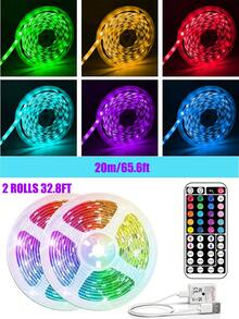 NBBUFF 16-100ft LED Strip Lights, Suitable For Room Decoration, Remote Control Color Changing Lights, Adjustable Color And Brightness, 6 DIY Modes, Applicable For Bedroom Decor, Home Decor, TV Backlight, Living Room, Halloween, Christmas Decoration, Also A Great Gift - Multicolor Light - View 12