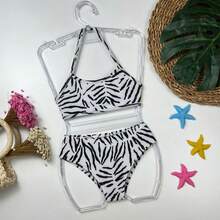 Biquini Infantil Verão Traje De Banho Blogueirinha Novidade - Preto - Visão 2