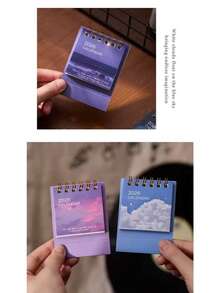 2026 Hot Style Mini English Desk Calendar - With The Theme Of Natural Scenery, It Brings Tranquility And Pleasure To Your Soul. It Is Rich In Colors And Meets Your Various Needs.Portable Spiral-Bound Weekly Planner With Handmade English Text, Minimalist Design For Office & Home Decor, Compact Desktop Display For Planning & Organization, Everyday View, Durable Binding