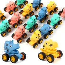 10/2/1pc Mini Dinosaur Pull Back Car, Cartoon Design, Vibrant Colors, Great As Birthday Gift, Party Favor, Filler For Gift Bags (Random Color)