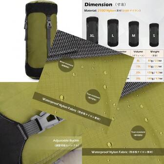 Compression Stuff Sack 8L 15L 25L 35L Compression Sleeping Bag Stuff Sack Waterproof And Ultralight Storage Sack For Camping Hiking Backpacking