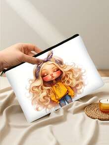 带有可爱小女孩图案的双面化妆包、旅行洗漱用品收纳袋、家用钱包铅笔袋、学校学生收纳袋文具袋、教师组织者礼物印花收纳袋、小女孩最喜欢的旅行包、礼物朋友家人女性和小女孩最喜欢的化妆品收纳袋、旅行旅行包杂物收纳袋、零钱化妆品眼镜收纳袋