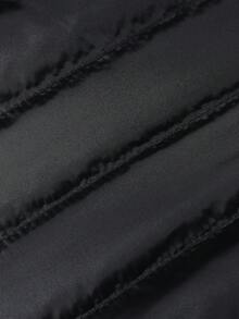 2025 冬季新款男士纯色休闲舒适轻薄简约连帽棉服外套 - 黑色 - 查看 10