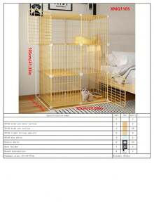 2-Tier Enclosed Cat Cage, Sturdy Indoor Cat House With Large Space For Kittens - Multicolor - View 18