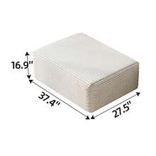 LUCKHAO 37.40"Sofa Ottoman ,No Assembly Required,White(Plush Corduroy Fabric) DIY Sofa Chairs, No Assembly Required Suitable For Balconies, Living Rooms, Bedrooms - trắng - Xem 2