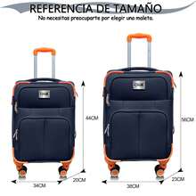 Set Of 2 Travel Suitcases, 20 And 18 Inches, With Rigid Wheels And A Lock. - 深藍色 - 查看 2