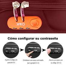 Set Of 2 Travel Suitcases, 20 And 18 Inches, With Rigid Wheels And A Lock. - 酒紅色 - 查看 7