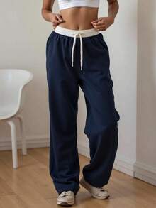 Damen Herbst Neue Patchwork Farbige Lässige Sporthose, Geeignet für Outdoor-Sport, Ballspiele, Lauftights