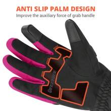 1 双摩托车手套骑行手套全指手套触摸屏摩托赛车手套户外摩托车防护越野摩托车暖手器骑行配件摩托车骑行必需品男女骑士礼物 - 彩色 - 查看 7