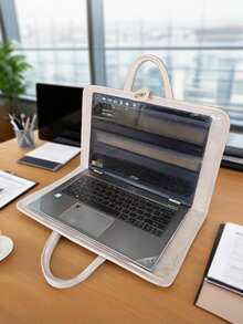 Laptop Protective Case Made Of Pink Pu Material Is Suitable For 15.6/16 Inch Laptops It Can Be Opened And Closed Immediately And The Handbag Can Be Easily Removed,Leather Laptop Sleeve Case HandBag,Soft PU Leather Laptop Case, Leather Laptop Case Water-Resistant Briefcase ,Laptop Sleeve Case With Handle Minimalist PU Protective Bag For Notebook Portable Travel Tote For Business Office College Stylish Accessory For Teachers And Professionals - 彩色 - 查看 9