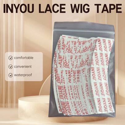 INYOU Double Sided Wig Tape Waterproof Lace Front Tape For Wigs Adhesive Tape Strong Hold Clear Wig Tape For Lace Wigs Toupee Hairpiece
