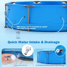 1158 Gal Outdoor Family Swimming Pool With Metal Frame Multi-Layer PVC Fabric - 藍色 - 查看 5