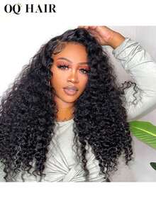 OQ 戴上即走无胶假发，深波浪 180% 8-14 英寸鲍勃假发，16-30 英寸长假发，预剪预拔，6x4 高清蕾丝封口假发，神秘盒子，自然色，丝滑自然发际线，高品质时尚假发礼品，女士发饰 - SNatural - 查看 2