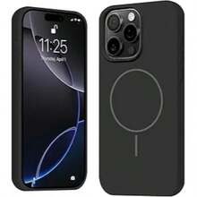 奢华闪亮荧光液态硅胶磁吸软手机壳，兼容 17 Air 16 15 14 13 12 17 Pro Max Plus - 黑色 - 查看 11