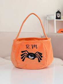 Personalized Halloween Gift Basket - Customized Pumpkin Bucket, Embroidered Name, Halloween Trick Or Treat Bag, Halloween Gift, Gift For Him, Halloween Party Decoration, Glow In The Dark, Reusable - Multicolor - View 8