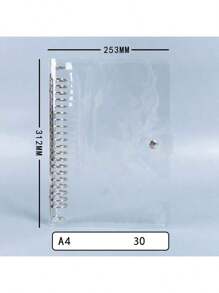 CENS Carpeta de anillas transparente A4/B5/A5/A6/A7 con botón de clip de PVC, colaboración de marca, fabricante original para almacenamiento y organización en oficina, hogar y escuela, organizador de presupuesto y dinero, portada de carpeta resistente para uso intensivo en negocios/oficina y escuela/estudiantes