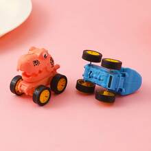 10/2/1pc Mini Dinosaur Pull Back Car, Cartoon Design, Vibrant Colors, Great As Birthday Gift, Party Favor, Filler For Gift Bags (Random Color)