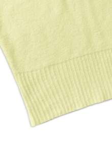 Women's Casual Elegant Solid Color Off-Shoulder Fit Bat Long Sleeve Regular Pullover Knitted Off The Shoulder Jumper Crop Tops Cute Sweater, Spring Summer Fall - Yellow - View 9