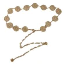 Cadena de cintura con flor hueca de estilo vintage punk para mujeres, cadena decorativa de cintura de moda retro, patrón de rombos, aleación de zinc, adecuada para primavera, verano, otoño, invierno