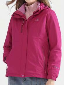 CAMEL CROWN Women's Three-In-One Fleece Jacket, Windproof, Waterproof, Warm And Detachable Outdoor Mountaineering Clothing - Brilliant Purple - View 1