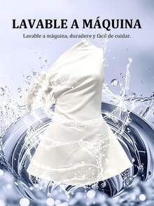 Vestido corto y minimalista de mujer en color liso, con tirantes de lazo y sin mangas, de color claro - Beis - Ver 7