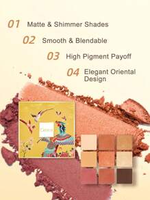 CATKIN Eyeshadow Palettes Sparkly Eyeshadow Matte And Glitter Makeup Matte Shimmer Highly Pigmented Makeup Palettes Eye Shadow 9 Colors Neutral Cosmetic Eye Shadows C06 Phoenix