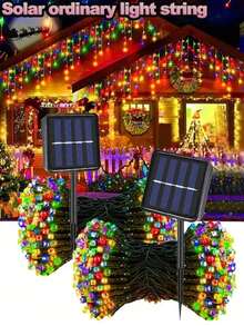 1pc Solar Powered String Lights, Outdoor Decorative Lights, 72FT LED String Lights, 8 Lighting Modes, Garden Decor Lights, Christmas Decor Lights (Multiple Sizes), Party Decor, Home Decor, Halloween, Christmas, Autumn, Winter Decoration Lights Christmas Decoration Christmas Tree Gift Decor Thanksgiving Wedding For Gifts Indoor Outdoor Garden Holiday Halloween Christmas Decor Thanksgiving Wedding For Gifts Indoor Outdoor Garden Holiday Halloween Decor Halloween Ornaments - Multicolor - View 3