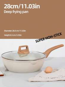 Juego de 14 piezas de utensilios de cocina, Juego de ollas y sartenes antiadherentes, Material de granito, Apto para cocina de inducción, Incluye sartén, olla cacerola, wok, olla cacerola extra grande, Libre de PFAS, PTFE, PFOA, PFOS