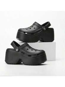 2025年新款女士厚底包头凉鞋，EVA夏季户外沙滩鞋，防滑，厚底，露背设计