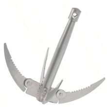 户外抓钩沼泽草切割生存工具带绳，可折叠船锚，耐用，适用于小船、独木舟、钓鱼（绳索颜色随机） - 彩色 - 查看 9