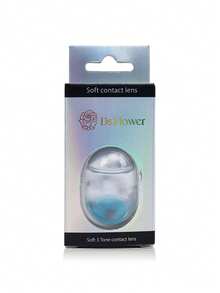 1 par de lentes de color natural lentillas de color azul para ojos lentes de contacto de belleza de color anuales Viene con una caja complementaria y pinzas lentes de contacto Halloween azul natural beauty maquillaje scary fashion - Azul - Ver 5