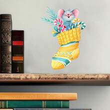 Naklejka ścienna z myszką z kreskówek, samoprzylepna naklejka na listwę przypodłogową, naklejka ścienna do domu